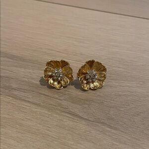 Kate Spade 14 Karat Gold-Plated Crystal Cluster Precious Poppies Earrings